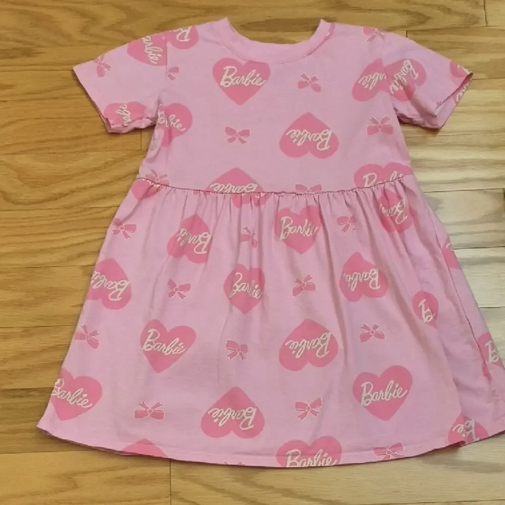 H&M + Barbie Short Sleeve Jersey Dress, Size 5T/6 EUC